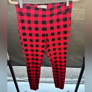 Old Navy Red and Black Checkered Leggings
